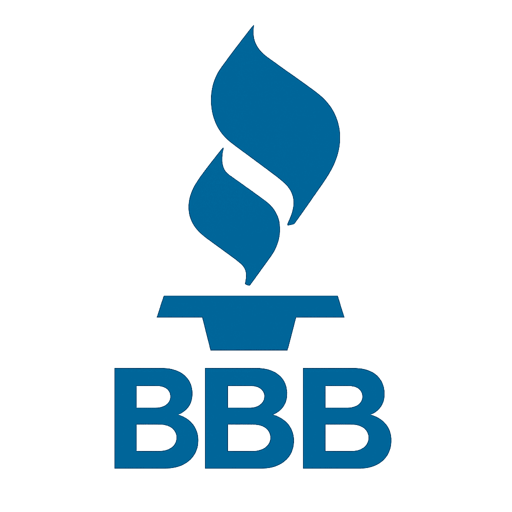 A logo of BBB in blue color